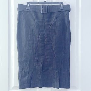 TOM FORD -Black Printed Skirt with Belt